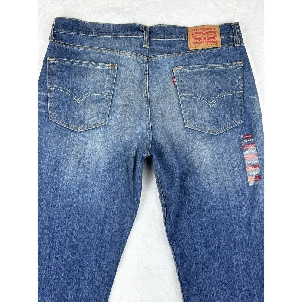 Levi's Jeans Men's 514 Blue‎ Medium Wash Mid Rise Jeans Size 36x30 NWOT